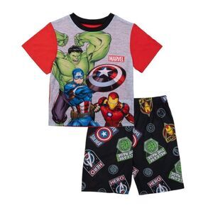 Marvel Superhero “The Avengers” NEW Boy Pajama Short Sleeve Shorts Set Size 10